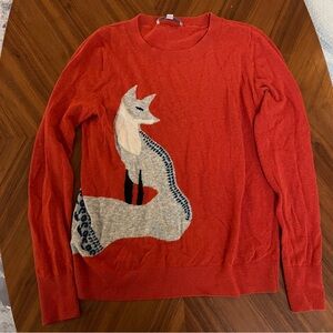 LOFT Red Sweater with Fox Design